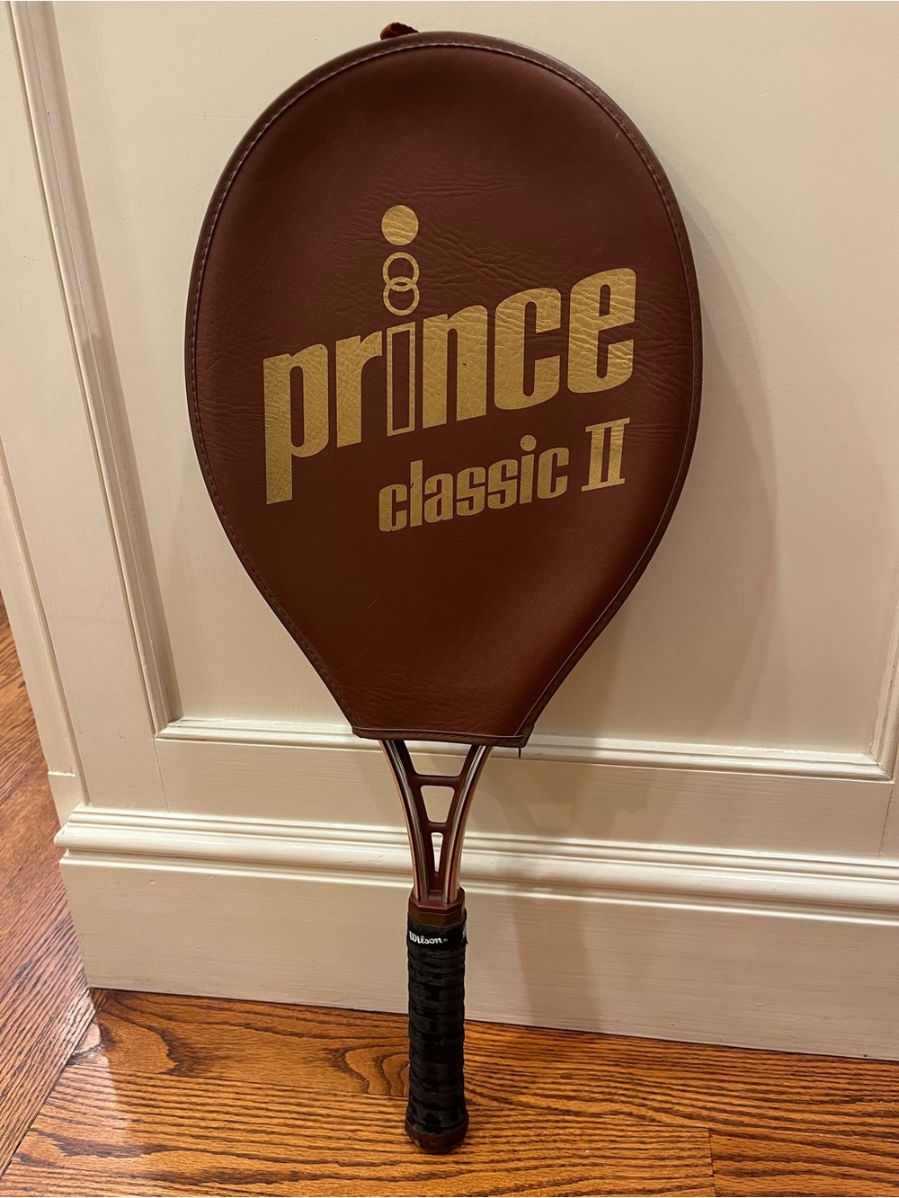 Prince Brown Classic II Tennis Racquet with Gold Logo Cover